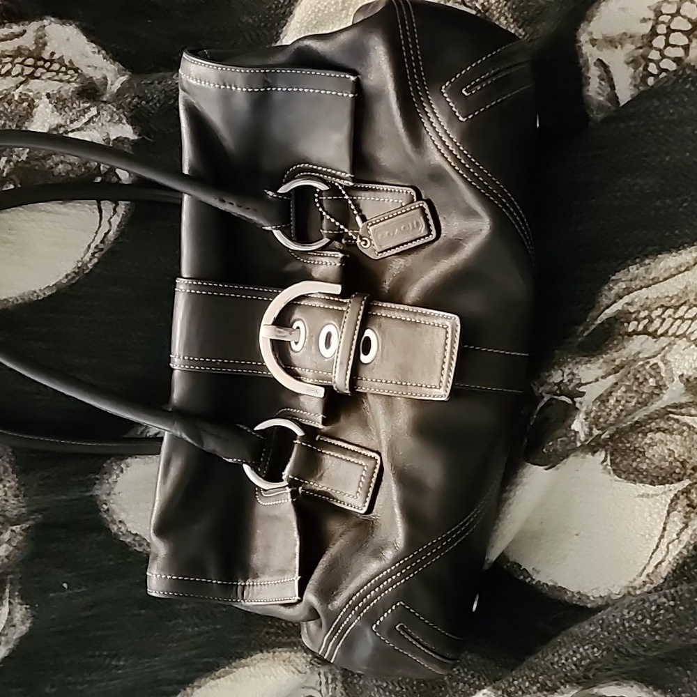 VINTAGE COACH Black Satchel